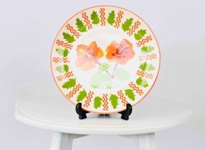 Coated Blossom Charm Ceramic Plate 10.5 for Decoration Use