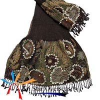 Indian Wool Lycra Embroidery Scarf