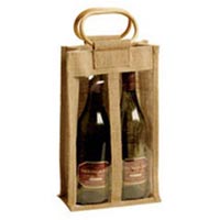 Two Bottle Jute Wine Bags