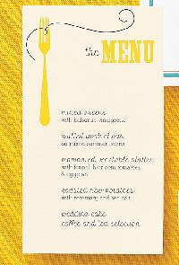 printed menu card