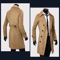 Design Long Sleeves Woolen Black Trench Coat