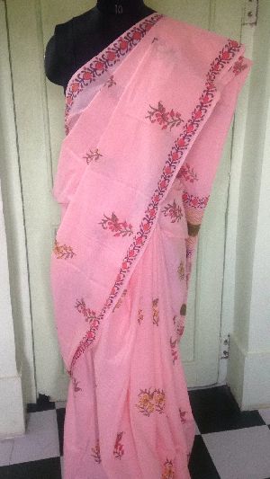 Hand Printed Voile Sarees