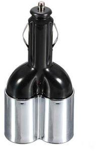 12v Car Motorcycle Dual Cigarette Lighter 2 Way Socket Power Adapter