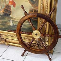 antique marine captain nautical wheel old vintage wood helm ship