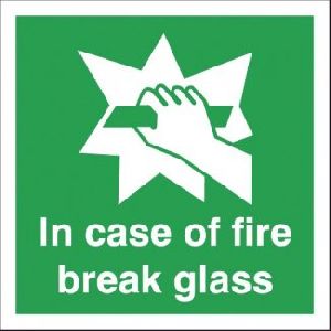In Case Of Fire Break Glass Signage