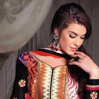 Beautiful Party Wear Zari Resham Embroidered Dress