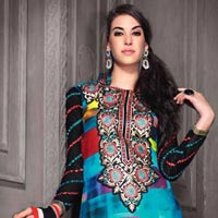 Fabulous Party Wear Zari Resham Embroidered Dress