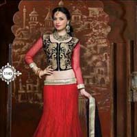 Lovely Red & Black Lehenga Choli