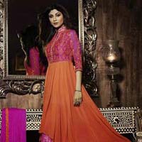 Shilpa Orange & Magenta Anarkali Suit