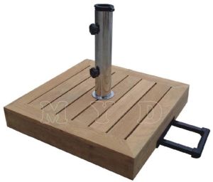 Teak Wood Cover Base With Grey Granite Inside