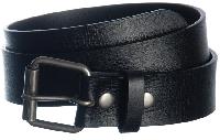 Black Single Textured Leather Belt