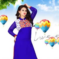 Df Blue Color Georgette Kurti