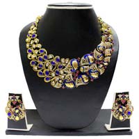 Zaveri Pearls Beautiful Leaf Designer Kundan Necklace Set
