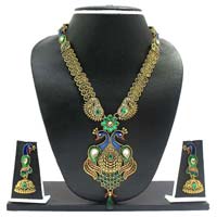 Zaveri Pearls Long Gorgeous Peacock Necklace Set