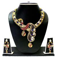 Zaveri Pearls Peacock Swirl Necklace Set