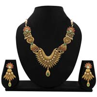 Zaveri Pearls Rajwada Antique Necklace Set