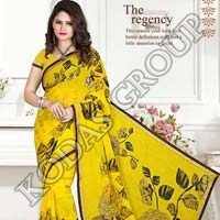 Yellow Printed Saree