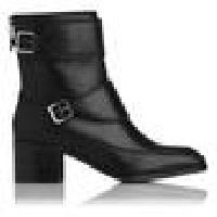 HETTIE BLACK LEATHER ANKLE BOOTS