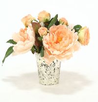 16245# - Waterlook Peach Peonies Roses Artificial flower
