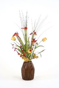 Tulips Peach Blossom Irises Chocolate Pencil Rattan Vase Floor Basket