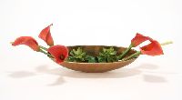 9906# - Rust Calla Lilies in Low Brass Tray