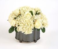 Cream-White Roses, Hydrangeas