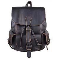 Designer Black Leather Backpack Bag