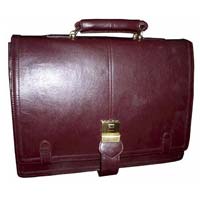 Leather Office Handbags Maroon Colour