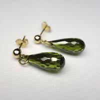 Earrings Fern Green Cubic Zirconia Briolette Drops