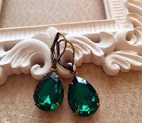 Emerald Earrings Victorian Jewelry