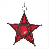 Glass Hanging Star Candle Lantern