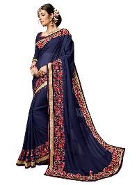 Partywear Blue Georgette Saree with Bhagalpuri Silk Blouse MFS-22