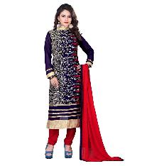 Partywear Unstitched Dress Material With Embroidered Work MFD-17
