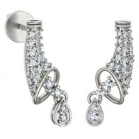 Designer Silver Diamond Earrings