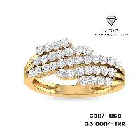 Golden Designer Diamond Ring