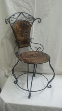 Wrought Iron Wooden Chair