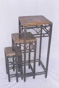 Wrought Iron Wooden Stool