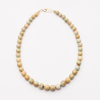 Gold Corrugated Beads Necklace