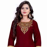 Maroon Embroidered Kurtis