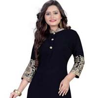 Navy Blue Embroidered Kurtis