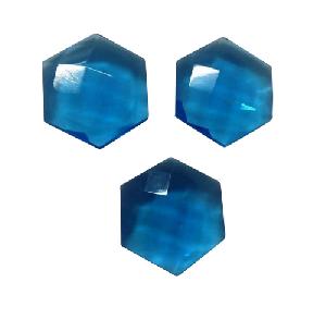 Blue Topaz Hexagon Shape Briolette Cut Gemstone