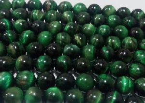 Natural Green Tiger's Eye Gemstone Ball Beads
