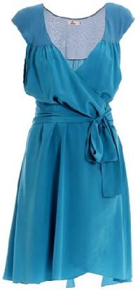 Ladies blue chiffon dress