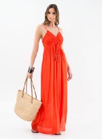 Ladies orange maxi dress