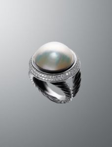 14mm Pearl Cerise Silver Ring