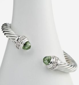 7mm Prasiolite Silver Ice Bracelet