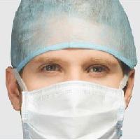 surgical cap, mask, shoe cover