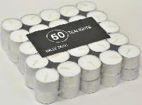 White Set Of 50 Unscented Wax Tea Light