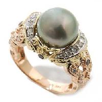 Cultured Pearl &amp; Diamond Ring
