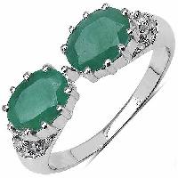 Emerald  CZ Gemstone Ring With 925 Sterling Silver